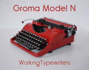 Professionell gewartet - maßgeschneiderte leuchtend rote Groma N Schreibmaschine - Funktioniert Perfekt