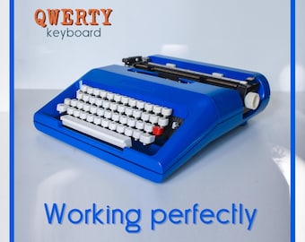 CUSTOM COLORS AVAILABLE - Bright Blue Olivetti Lettera 35 Typewriter - Professionally Serviced - Guaranteed Quick Delivery
