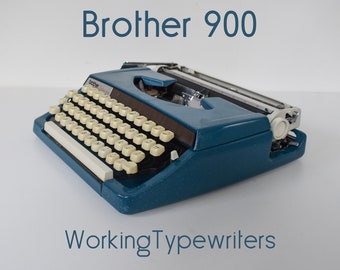 Professionally Serviced - Custom Made - Glittery Blue Brother 900 Typewriter - Working Perfectly