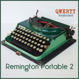 Professionally Serviced - Duo Green Remmington Portable 3 Typewriter - Working Perfectly