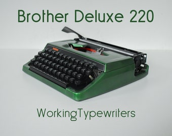 MADE TO ORDER - Professionally Serviced - Metallic Green Brother 220 Typewriter - Working Perfectly