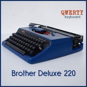 Professionally Serviced - Dark Blue Brother 220 Typewriter - Working Perfectly
