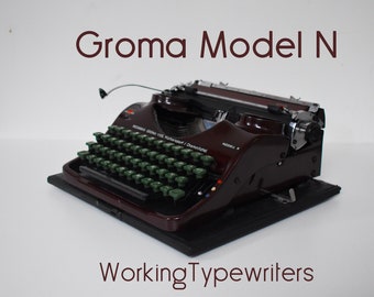 Professionell Überholte Schreibmaschine - Tiefrote Groma Model N Schreibmaschine - Funktioniert Perfekt