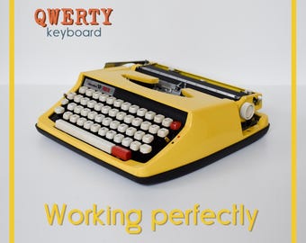 PERFECTLY WORKING Typewriter - Bright Yellow Vendex 850TR - Professionally Serviced - 1-3 Day Delivery WORLDWIDE