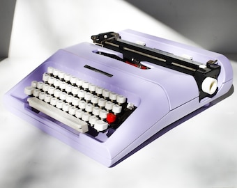 CUSTOM COLORS AVAILABLE - Light Lilac Olivetti Lettera 35 Typewriter - Professionally Serviced - Guaranteed Quick Delivery