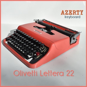 Professionally Serviced - Salmon Pink Olivetti Lettera 22 Typewriter - Working Perfectly