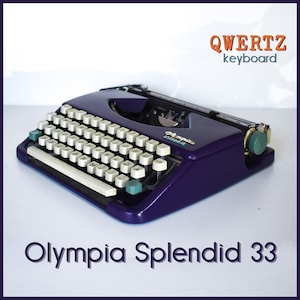 Professionally Serviced - Dark Purple Olympia Splendid 33 Typewriter - Working Perfectly