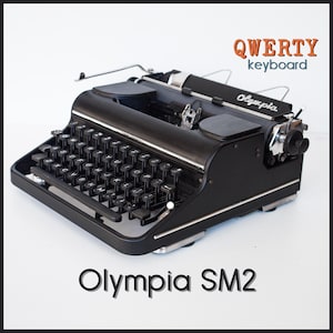 Professionally Serviced - Limited Edition - Custom Painted Black Olympia SM2 Typewriter - Working Perfectly