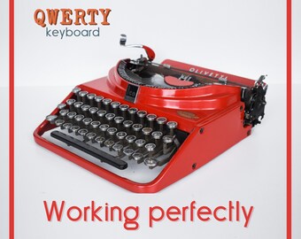 PERFECTLY WORKING Typewriter - Authentic Red Olivetti ico - Professionally Serviced - 1-3 Day Delivery WORLDWIDE