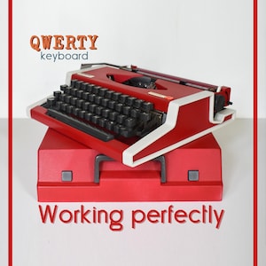 CUSTOM COLORS AVAILABLE - Cherry Red Olympia Traveller Typewriter - Professionally Serviced - Guaranteed Quick Delivery