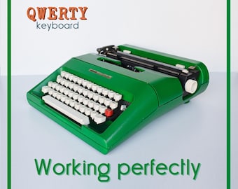 CUSTOM COLORS AVAILABLE - Bright Green Olivetti Lettera 35 Typewriter - Professionally Serviced - Guaranteed Quick Delivery