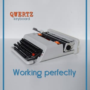 PERFEKT ARBEITENDE Schreibmaschine - Weiße Olivetti Valentine - Professionell Serviziert - 1-3 Tage Lieferung WELTWEIT