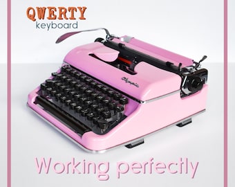 PERFECTLY WORKING Typewriter - Baby Pink Olympia SM3 - Professionally Serviced - 1-3 Day Delivery WORLDWIDE