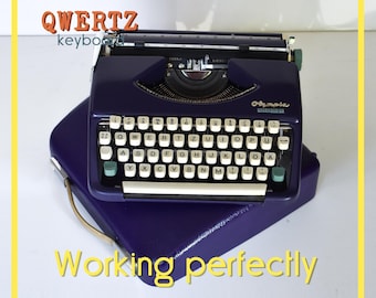 CUSTOM COLORS AVAILABLE - Deep Purple Olympia Splendid 33 Typewriter - Professionally Serviced - Guaranteed Quick Delivery