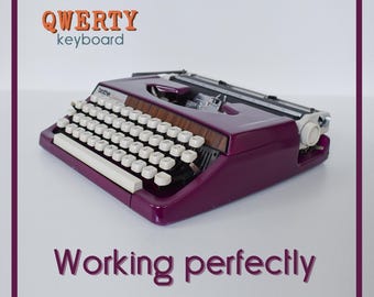 CUSTOM COLORS AVAILABLE - Deep Purple Brother 900 Typewriter - Professionally Serviced - Guaranteed Quick Delivery