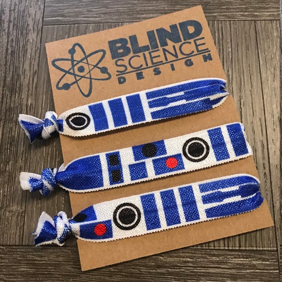 Star Wars R2d2 Set Of 3 Creaseless Hair Tie Wristband Etsy