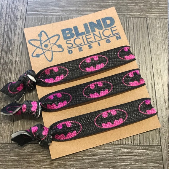 Batman Pink Set Of 3 Creaseless Hair Tie Wristband Etsy