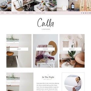 Pastel Feminine Wordpress theme - Pink Wordpress Template - Genesis child theme - Blog template - CALLA