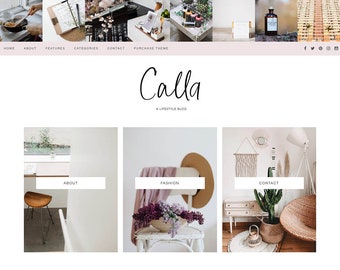 Pastel Feminine Wordpress theme - Pink Wordpress Template - Genesis child theme - Blog template - CALLA