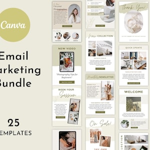 Email Marketing Canva Template, Mailchimp, Blogger, Photographer Email, Sales Email Template, Welcome Email, Newsletter Marketing kit - SAGE