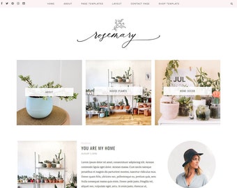 Wordpress Theme Blog & Genesis Child Theme, Responsive Wordpress Template, Pink Wordpress theme, Feminine Wordpress theme - Rosemary