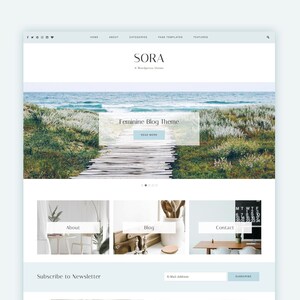 Pastel Blue Wordpress Theme, Genesis Child Theme for Creators, Lifestyle Bloggers, Mommy bloggers, Family Bloggers theme - SORA