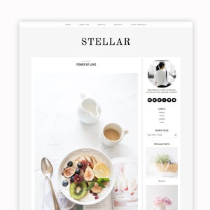 SALE STELLAR Premade Blogger Template Blog Design Minimalist Blog Template Blogger Blogspot Template image 2