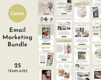 Canva Template for Email marketing Mailchimp, Blogger, Photographer Email, Sales Email Template, Welcome Email, Newsletter Marketing kit