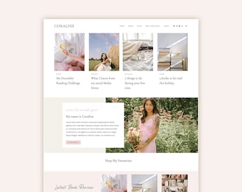 CORALINE WordPress Theme - Kadence Child Theme - Food and Recipe Blog theme - Blog, shop, Woocommerce website - Ecommerce website