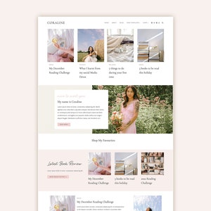 Coraline Pink Feminine WordPress Theme - Kadence Child Theme per blogger, negozi e WooCommerce - Tema WordPress chic - Mobile responsive