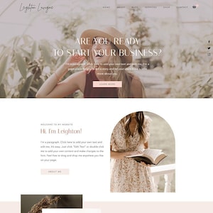 WIX Coaching Website Template Feminine Coaching Website Female Entrepreneur Business Website Ecommerce WIX Template Ecommerce Store image 1