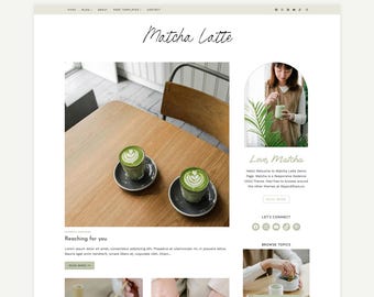 Olive Green Feminine Wordpress theme - Sage Green Wordpress Template - Kadence child theme - Minimal and Simple Blog Design