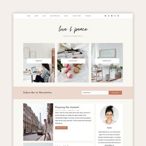 WordPress Theme - WordPress Blog Theme - Lifestyle Blog Theme - Feminine Website Blog - Genesis Theme Blog - LOVE-PEACE