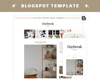 Premade Blogger Template - Responsive Mobile Blogger Template - Blogspot Template - Blog Theme - DAYBREAK