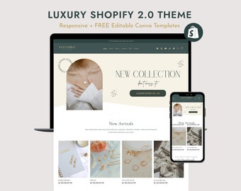 Moonshine Luxury Online Shop - jewelry Shopify Theme - Luxury Shopify Theme - Editable Canva Templates - Shopify 2.0 Themes