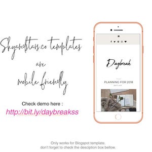 Premade Blogger Template Responsive Mobile Blogger Template Blogspot Template Blog Theme DAYBREAK image 6