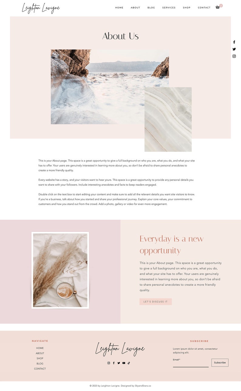 WIX Coaching Website Template Feminine Coaching Website Female Entrepreneur Business Website Ecommerce WIX Template Ecommerce Store image 2