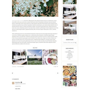 May include: A blog post titled "Second Life" with a photo of a book titled "The World of Poe" surrounded by white flowers and green leaves. The blog post includes a section for related posts, comments, and a blog archive.