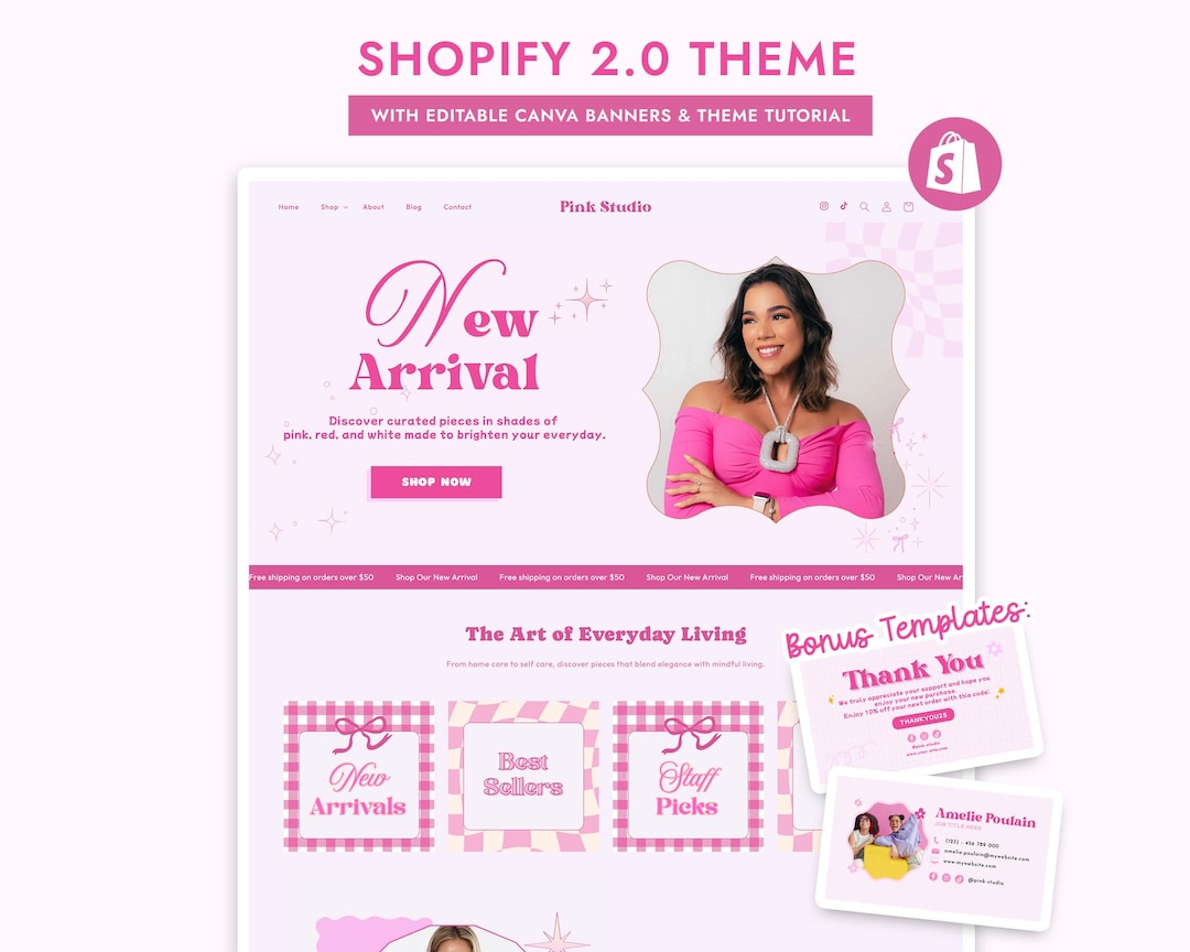 Pink Code Color Schemes Shopify Pink Shopify Theme, Cute and Bright Boutique Website Template, Colorful ...