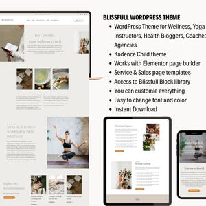 Thème WordPress pour le bien-être, les instructeurs de yoga, les blogueurs sur la santé, les coachs et les agences - Thème Kadence Child - Blissfull image 3