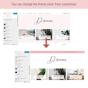 Wordpress Theme Blog & Genesis Child Theme, Wordpress Template, Feminine Wordpress Theme, Pink Wordpress Blog Theme DREAMS image 4