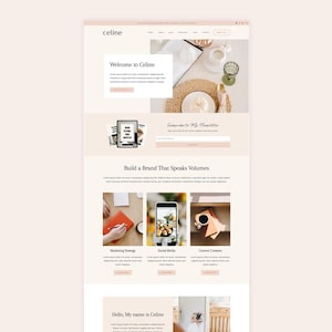 Celine WordPress Theme Kadence - Feminine Coaching Website Template - Virtual Assistants, Speakers, Service Providers, Wellness, Portfolio