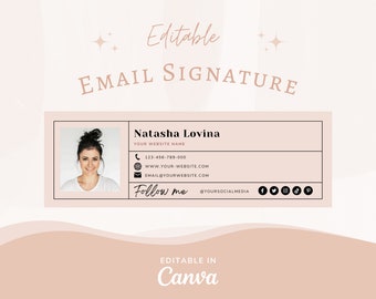 Email Signature Template, Photographer Marketing Tool, Realtor Signature, Gmail Signature Design, Business Email, Canva email signature ES2