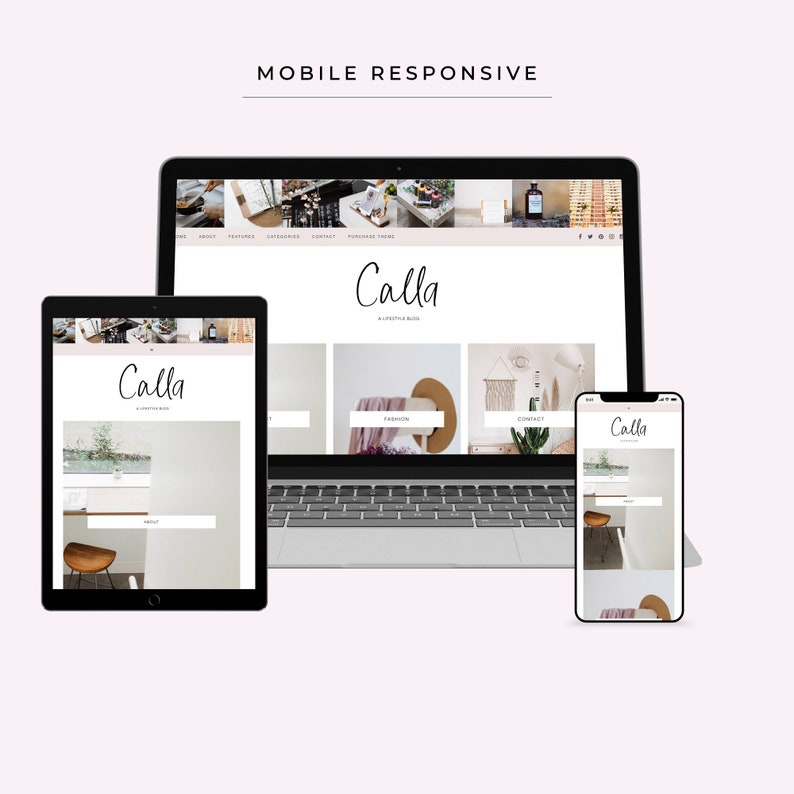 Pastel Feminine Wordpress theme Pink Wordpress Template Genesis child theme Blog template CALLA image 6