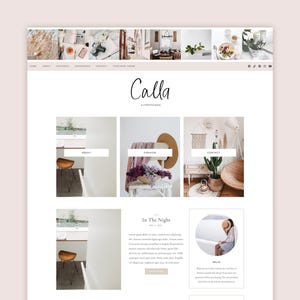 Tema Wordpress femminile pastello - Modello Wordpress rosa - Tema figlio Genesis - Modello blog - CALLA