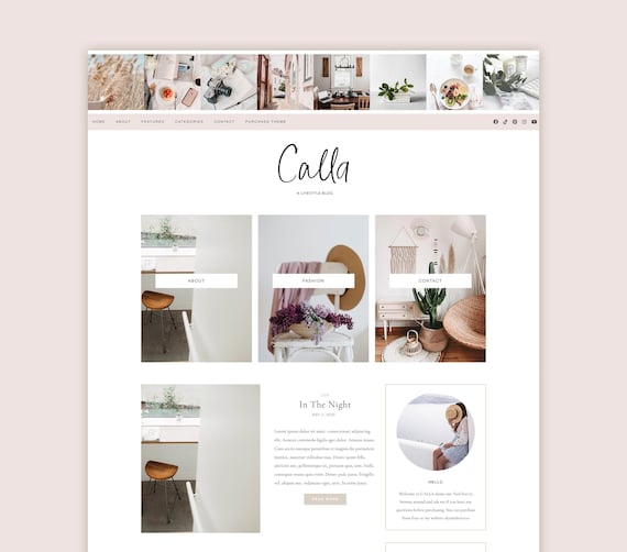 Pastel Feminine Wordpress theme - Pink Wordpress Template - Genesis child theme - Blog template - CALLA