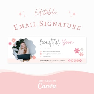 Email Signature Template, Canva email Signature,Email Marketing Signature Template, Branding Kit, Professional Email Signature YOON image 1