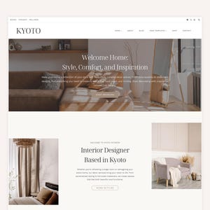 WordPress Theme for Home Decor & Interior Design Bloggers - WordPress Theme for Coaches, Agencies, Shop - Kadence Child Theme - Kyoto