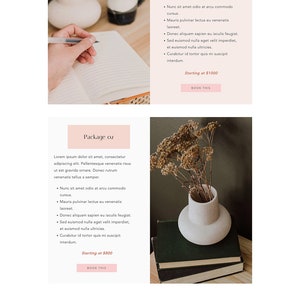 K&ouml;nnte beinhalten: Eine Website-Homepage f&uuml;r ein Unternehmen namens Leighton Lavigne. Die Website bietet Dienstleistungen f&uuml;r Website-Design und Content-Erstellung an. Die Homepage verf&uuml;gt &uuml;ber einen hellrosa Hintergrund mit einem floralen Design und Text, der die angebotenen Dienstleistungen beschreibt. Die Website enth&auml;lt auch einen Call-to-Action, um eine Beratung zu buchen.