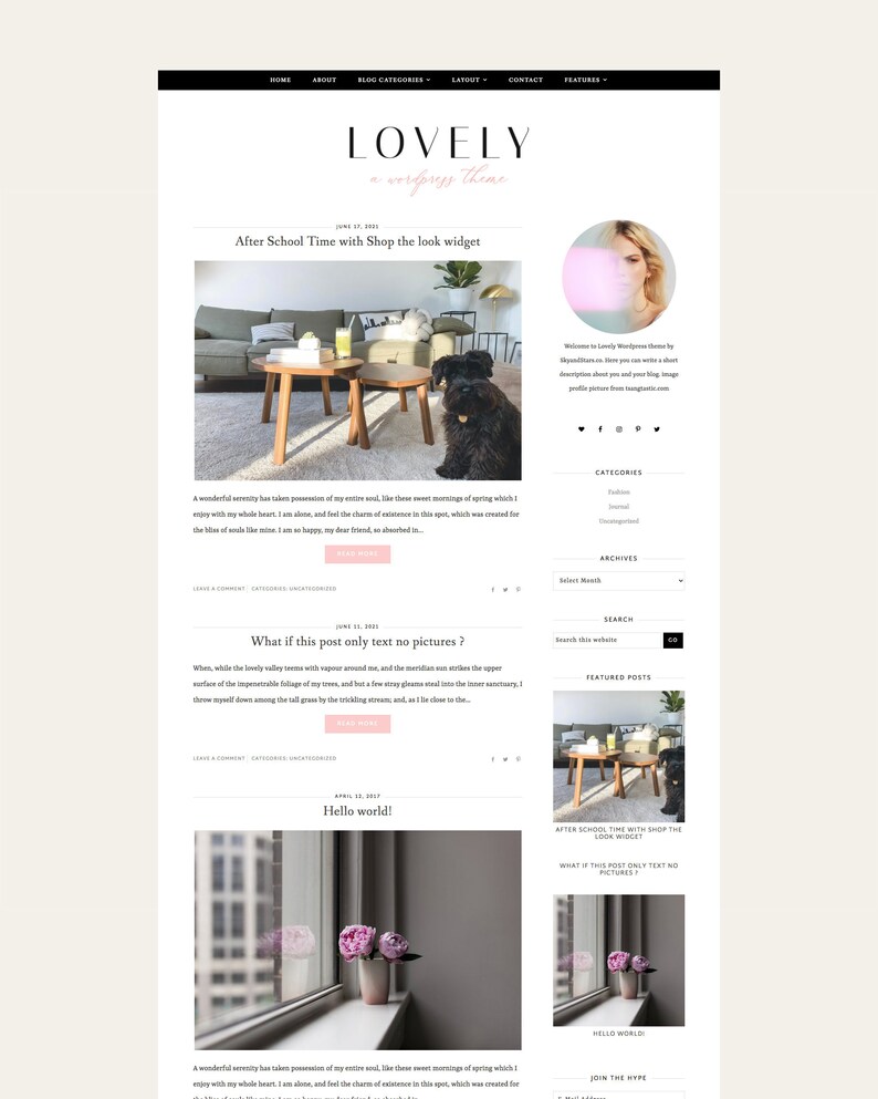 Wordpress Theme for Genesis Framework -  Wordpress Blog Theme - Minimal Blog Theme - Wordpress Template - LOVELY 